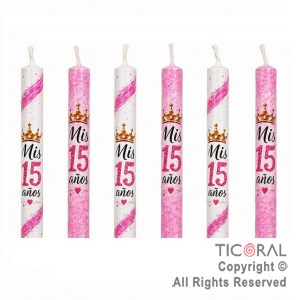 KIT DECO TORTA MIS 15 (12 UNIDADES)